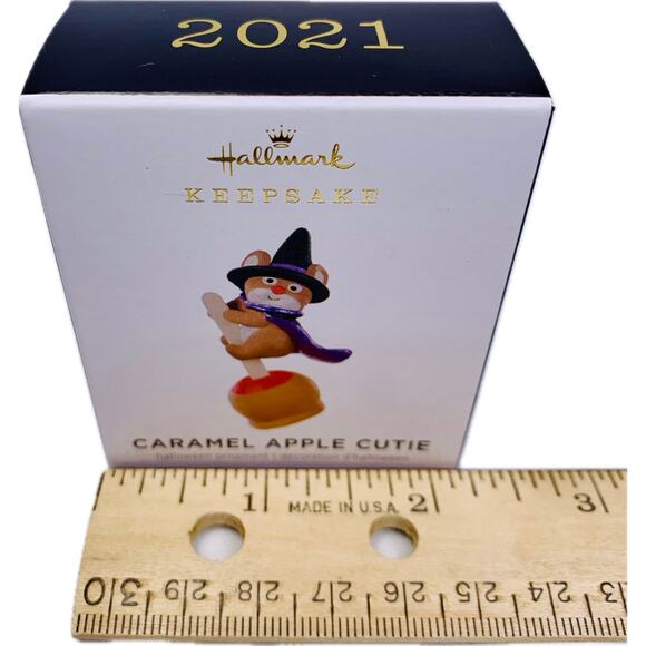 Hallmark CARAMEL APPLE CUTIE MINIATURE Keepsake Halloween Ornament 2021 NIB - Picture 8 of 8